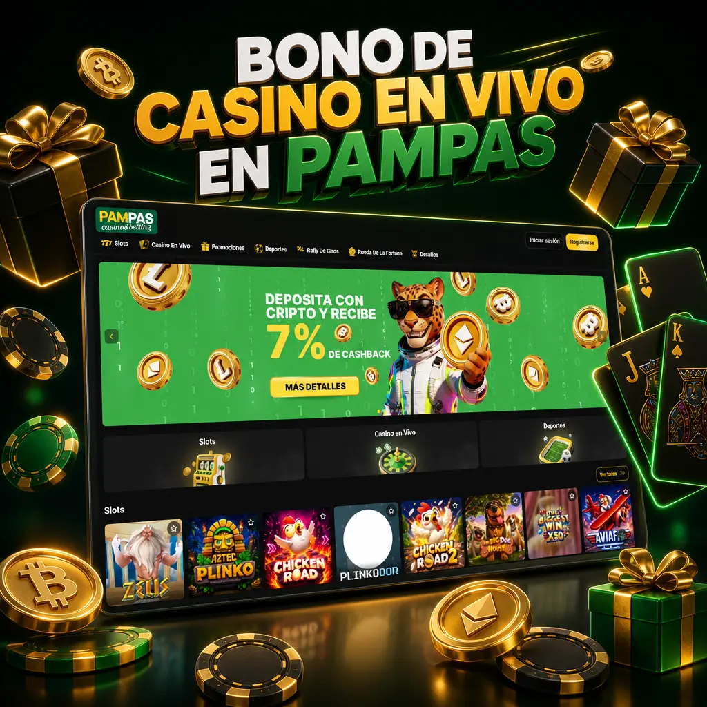 Bono de casino en vivo Pampas: hasta 450% y 500 giros gratis en tus primeros 5 depósitos, con rollover de 30x.