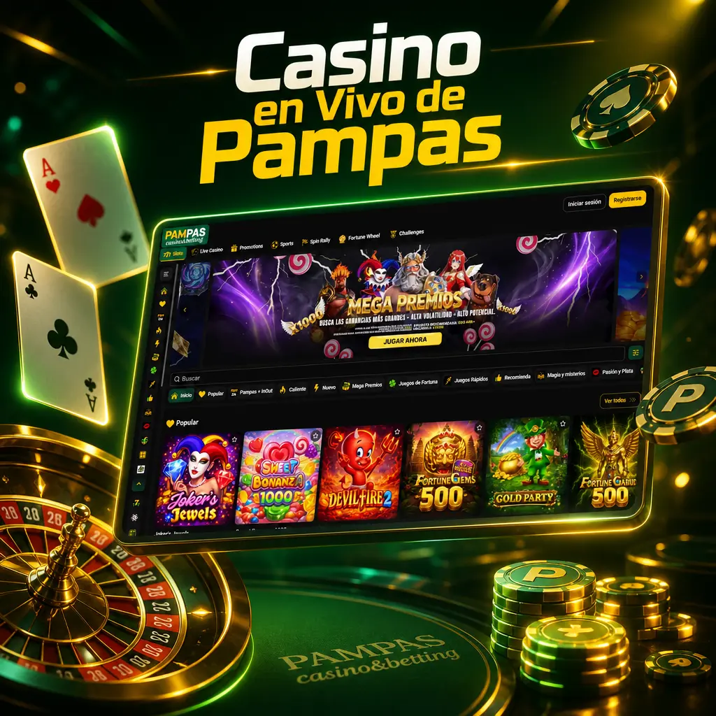 Casino en vivo de Pampas: ruleta, blackjack, bacará y Crazy Time con crupier real transmitido en alta definición