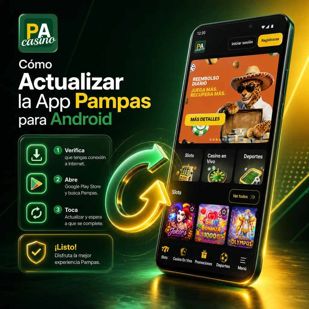 Pasos para actualizar la app Pampas en Android: descargar el apk más reciente e instalarlo sin perder tu cuenta.