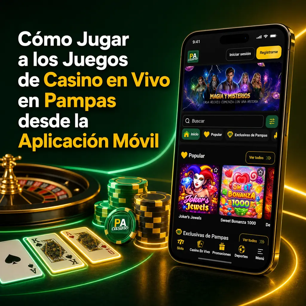 Cómo jugar a los juegos de casino en vivo en Pampas desde la aplicación móvil: ruleta, blackjack y bacará.