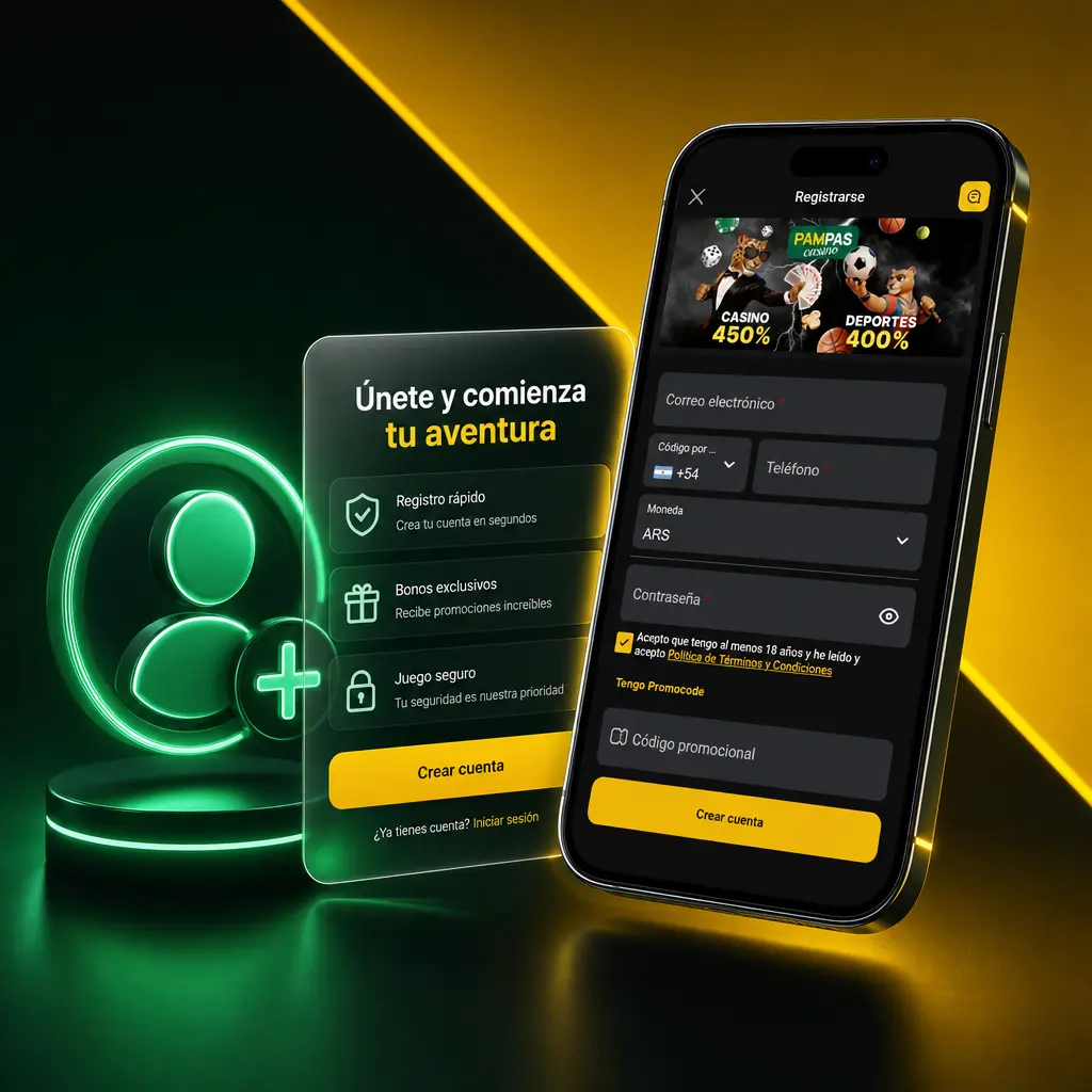 Guía para registrarse en Pampas Argentina: pasos para crear una cuenta, verificarla y acceder a bonos deportivos y de casino.